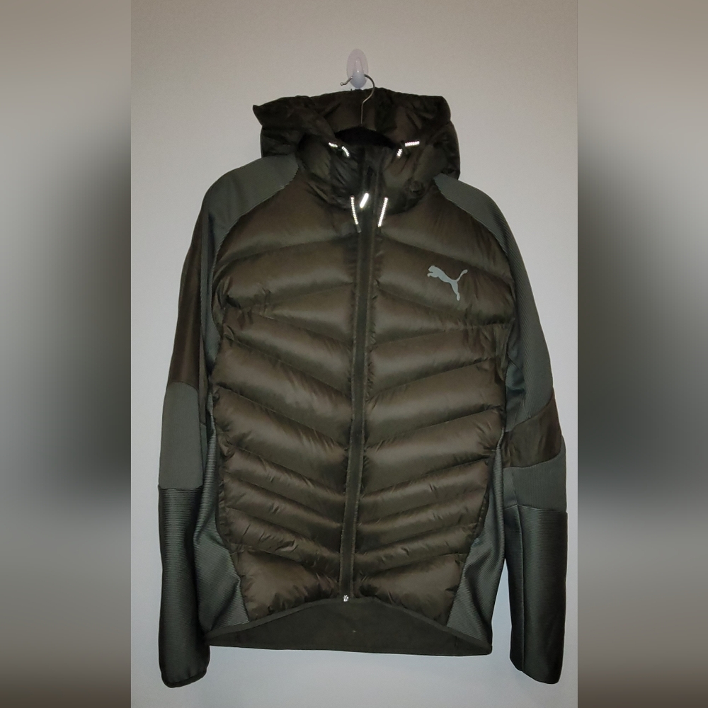 Puma Men's Green Puffer Dri-Fit Jacket, New Without Tags